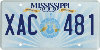 MS license plate XAC481