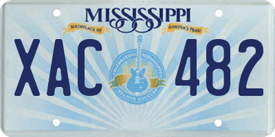 MS license plate XAC482