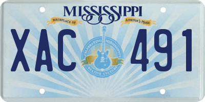 MS license plate XAC491