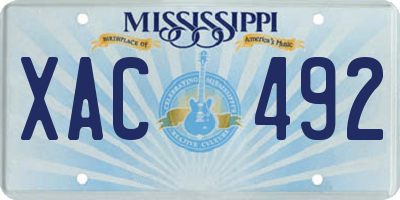 MS license plate XAC492