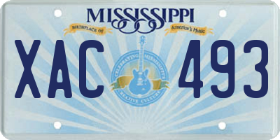 MS license plate XAC493