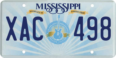 MS license plate XAC498