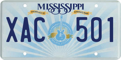 MS license plate XAC501