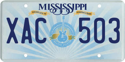 MS license plate XAC503