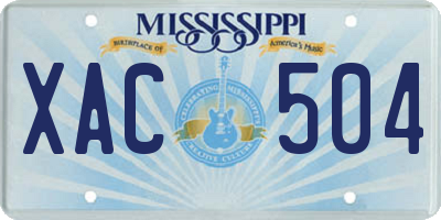 MS license plate XAC504