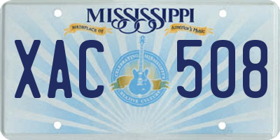 MS license plate XAC508