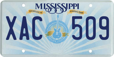 MS license plate XAC509