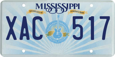 MS license plate XAC517