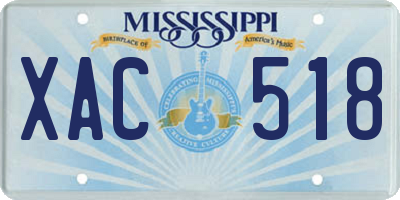 MS license plate XAC518
