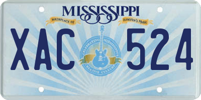 MS license plate XAC524