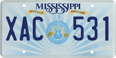 MS license plate XAC531