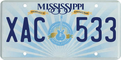 MS license plate XAC533
