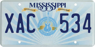 MS license plate XAC534