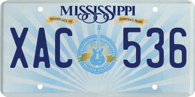 MS license plate XAC536