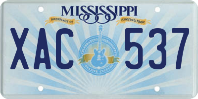 MS license plate XAC537