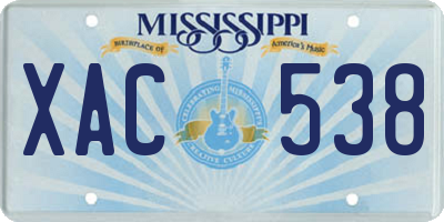 MS license plate XAC538