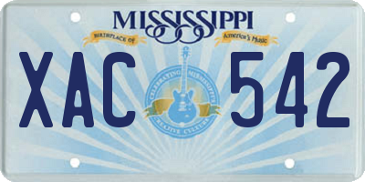 MS license plate XAC542