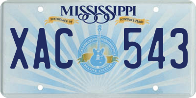 MS license plate XAC543