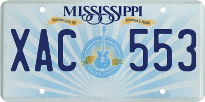 MS license plate XAC553