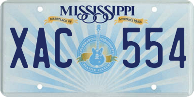 MS license plate XAC554