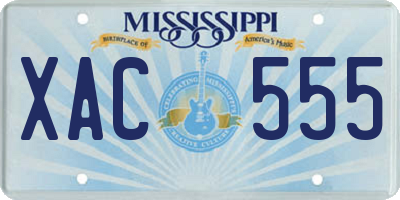 MS license plate XAC555