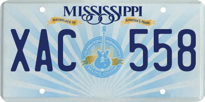 MS license plate XAC558