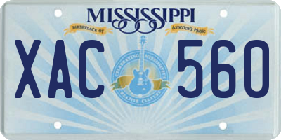 MS license plate XAC560