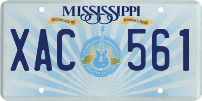 MS license plate XAC561