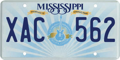 MS license plate XAC562