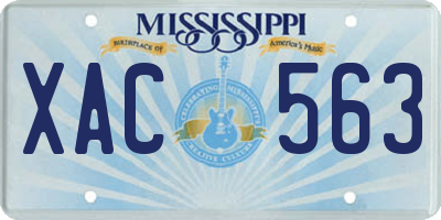 MS license plate XAC563