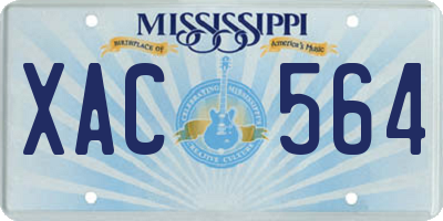 MS license plate XAC564