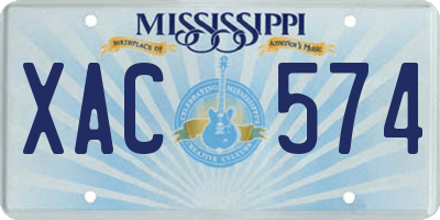 MS license plate XAC574