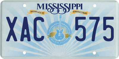 MS license plate XAC575