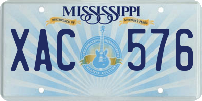 MS license plate XAC576