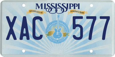 MS license plate XAC577