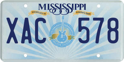 MS license plate XAC578