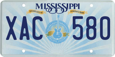 MS license plate XAC580