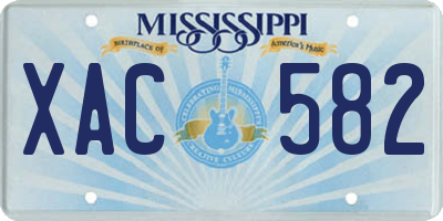 MS license plate XAC582