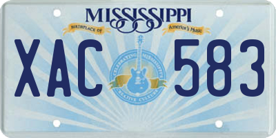 MS license plate XAC583