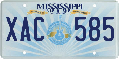 MS license plate XAC585