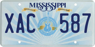 MS license plate XAC587