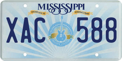 MS license plate XAC588