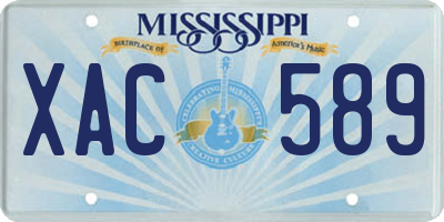 MS license plate XAC589