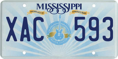 MS license plate XAC593