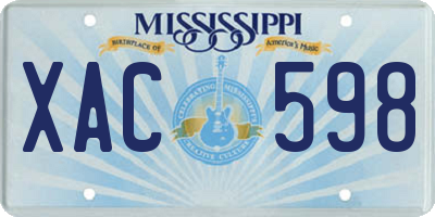 MS license plate XAC598