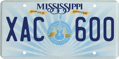 MS license plate XAC600