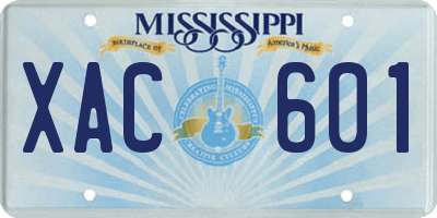 MS license plate XAC601