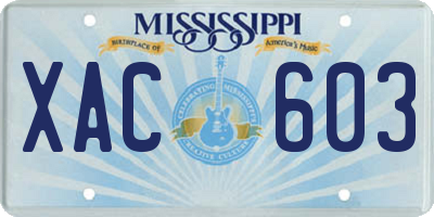 MS license plate XAC603