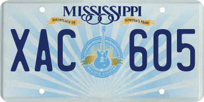 MS license plate XAC605