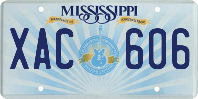 MS license plate XAC606